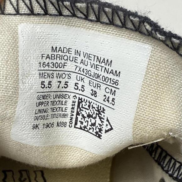 Converse Unisex Chuck Taylor AllStar Sneakers BlackWhite US M 5.5 W 7.5 - Picture 9 of 9
